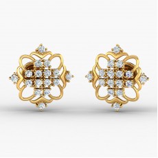 Aadishri Signature spl White Stoned  Casting Stud - 22KT  